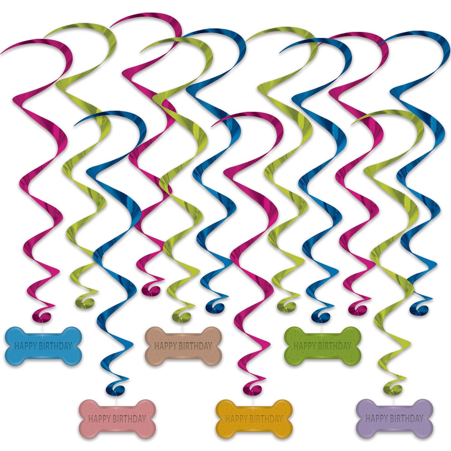 Beistle Dog Birthday Whirls - Pets | Party Supply | Decoration