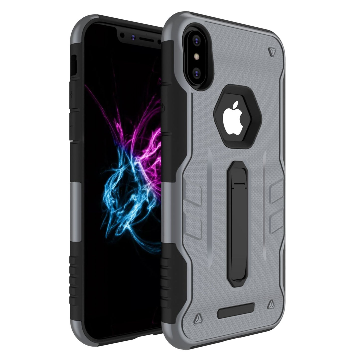 Rugged Phone Case for iPhone X Drop-protection Phone Case with Kickstand He 1303