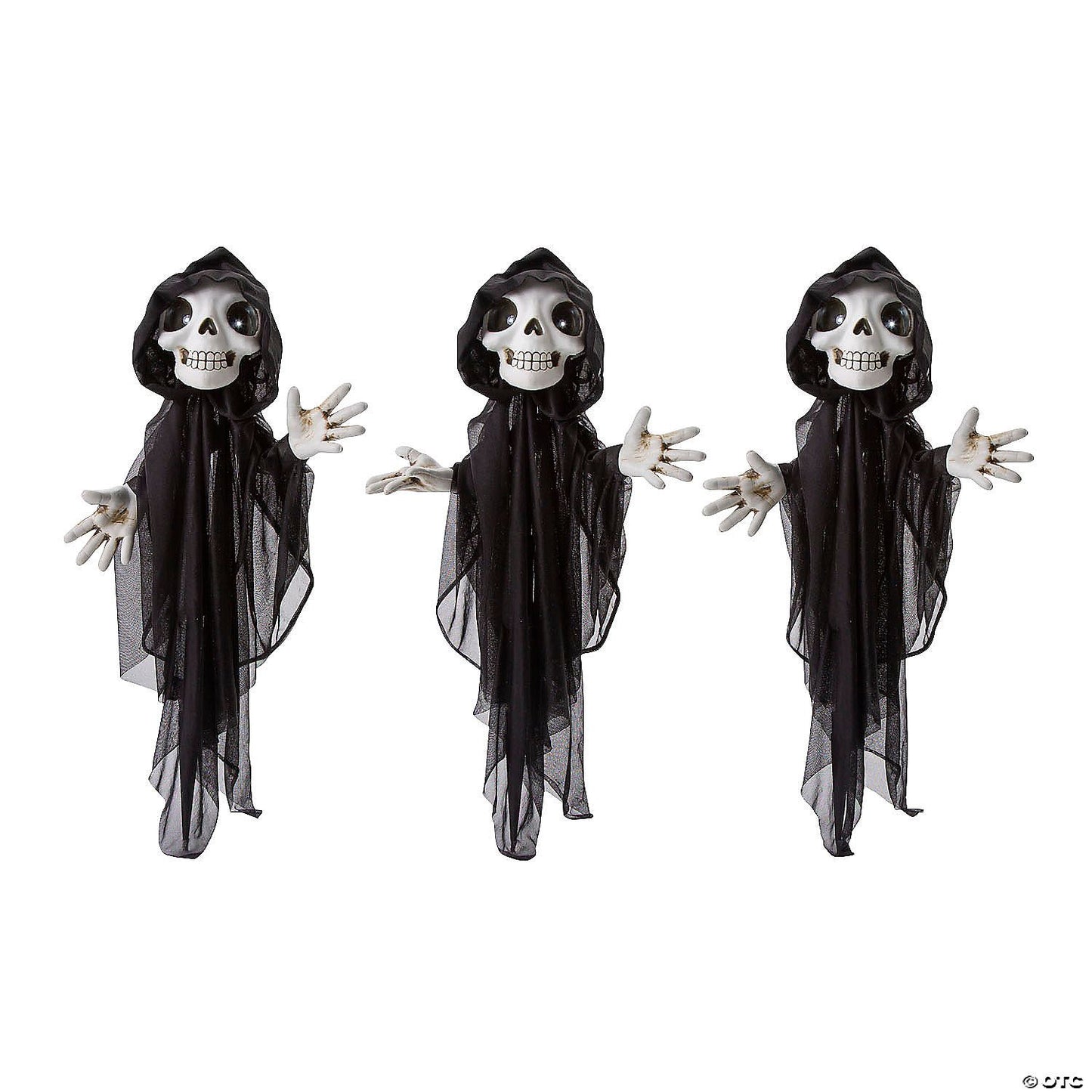 23 1/2" Light-Up Eyes Yard Stake Grinning Reapers Set | Halloween Decoration