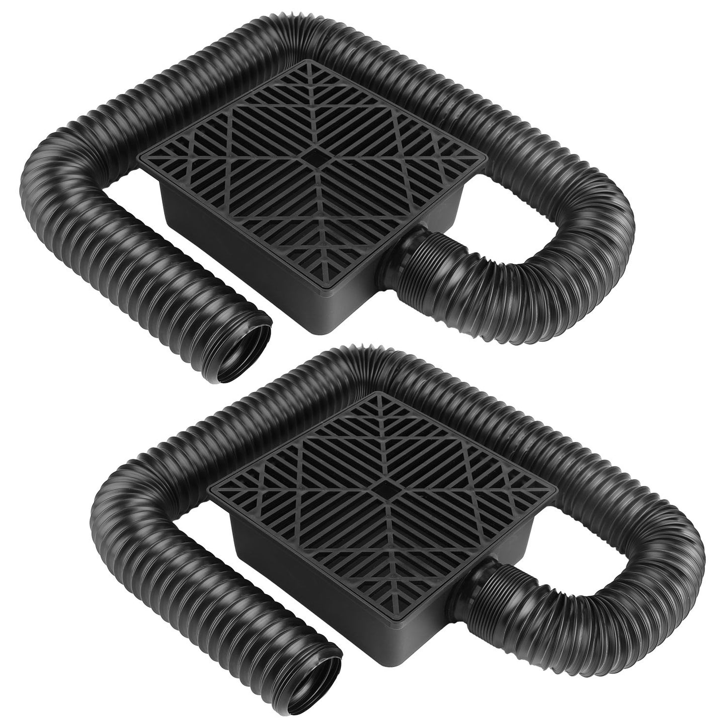 2Pcs Gutter Downspout Extension Low Profile No Deep Digging Catch Basin