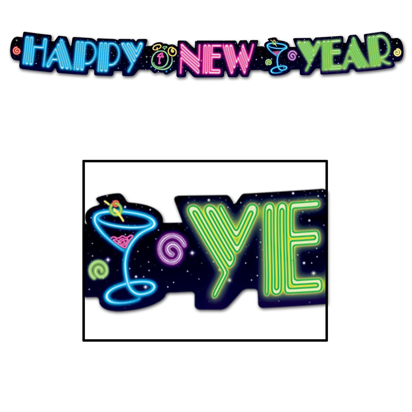 Beistle Neon Happy New Year Streamer - New Years | Party Supply | Decoration