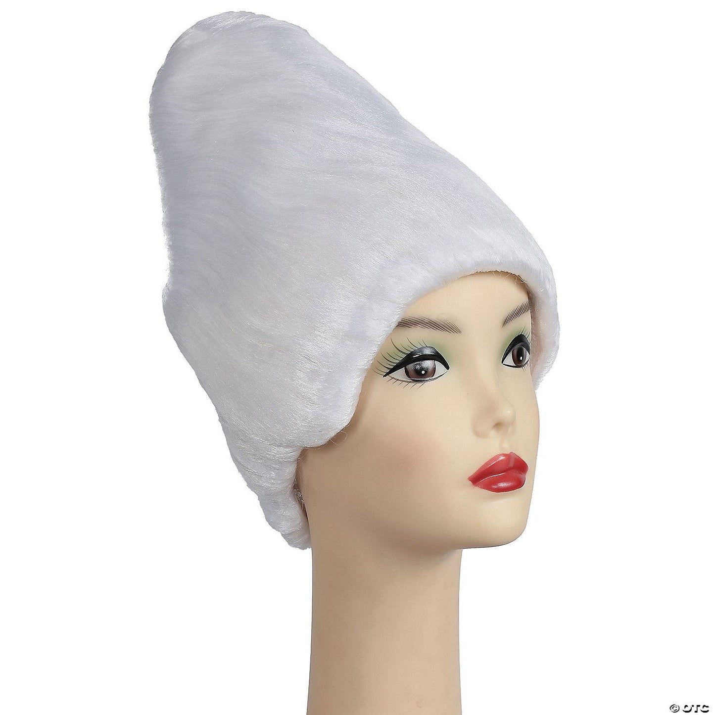 Womens White Beehive Tower Wig
