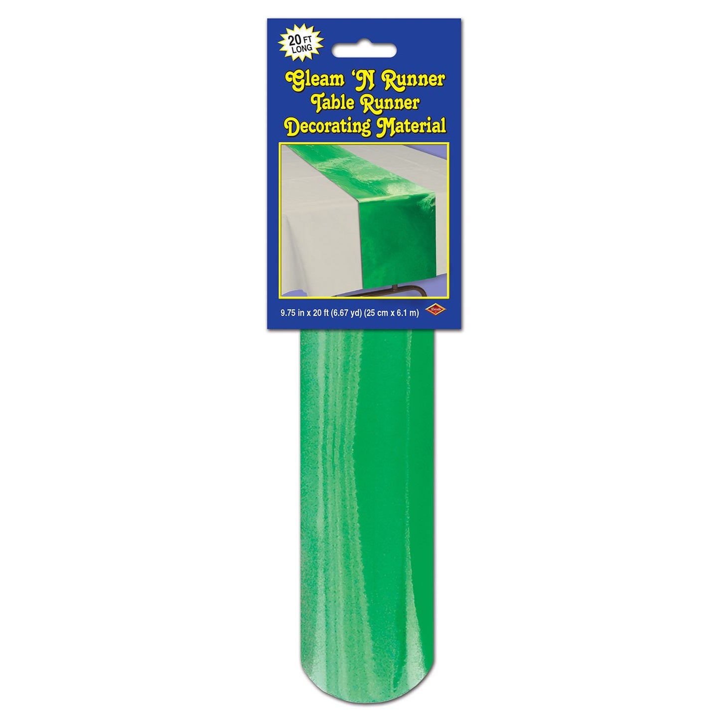 Beistle Gleam 'N Runner Table Runner - Green - General Occasion | Party Supply