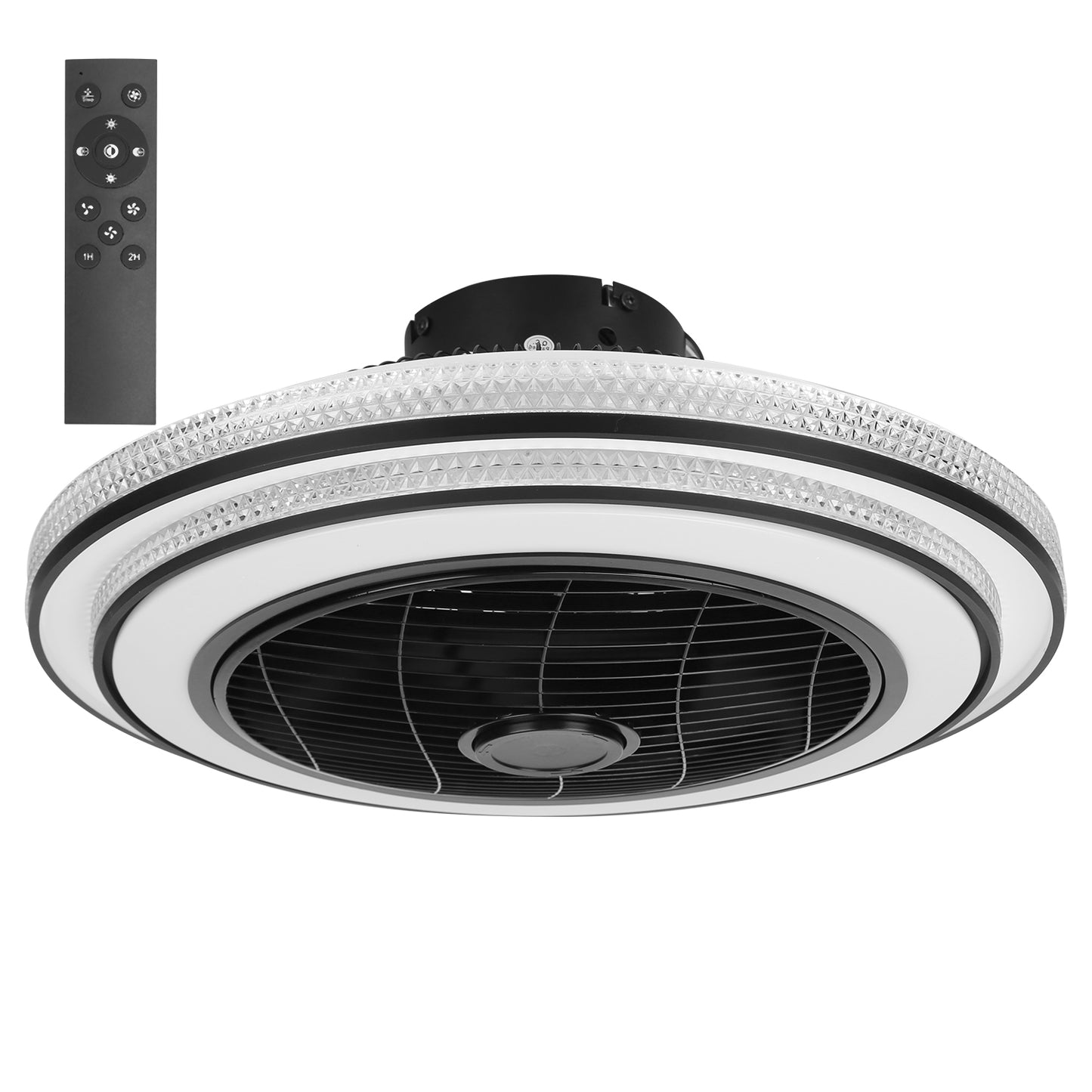 20.5in Ceiling Fan with Light Round Pendant Fan Lamp 30W LED Ceiling Fan with