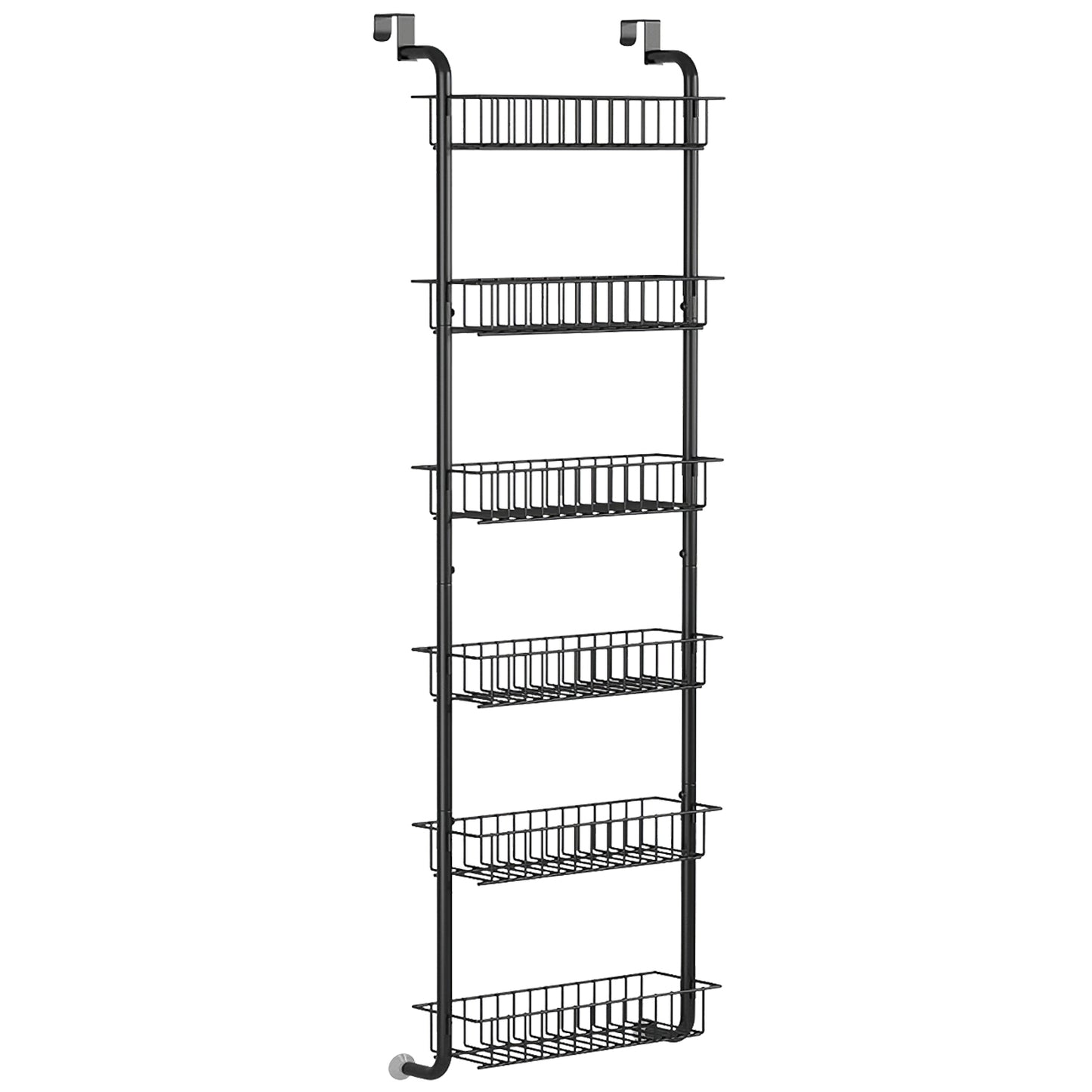 6 Tier Over Door Pantry Organizer Hanging Hooks Door Storage Rack Carbon Steel