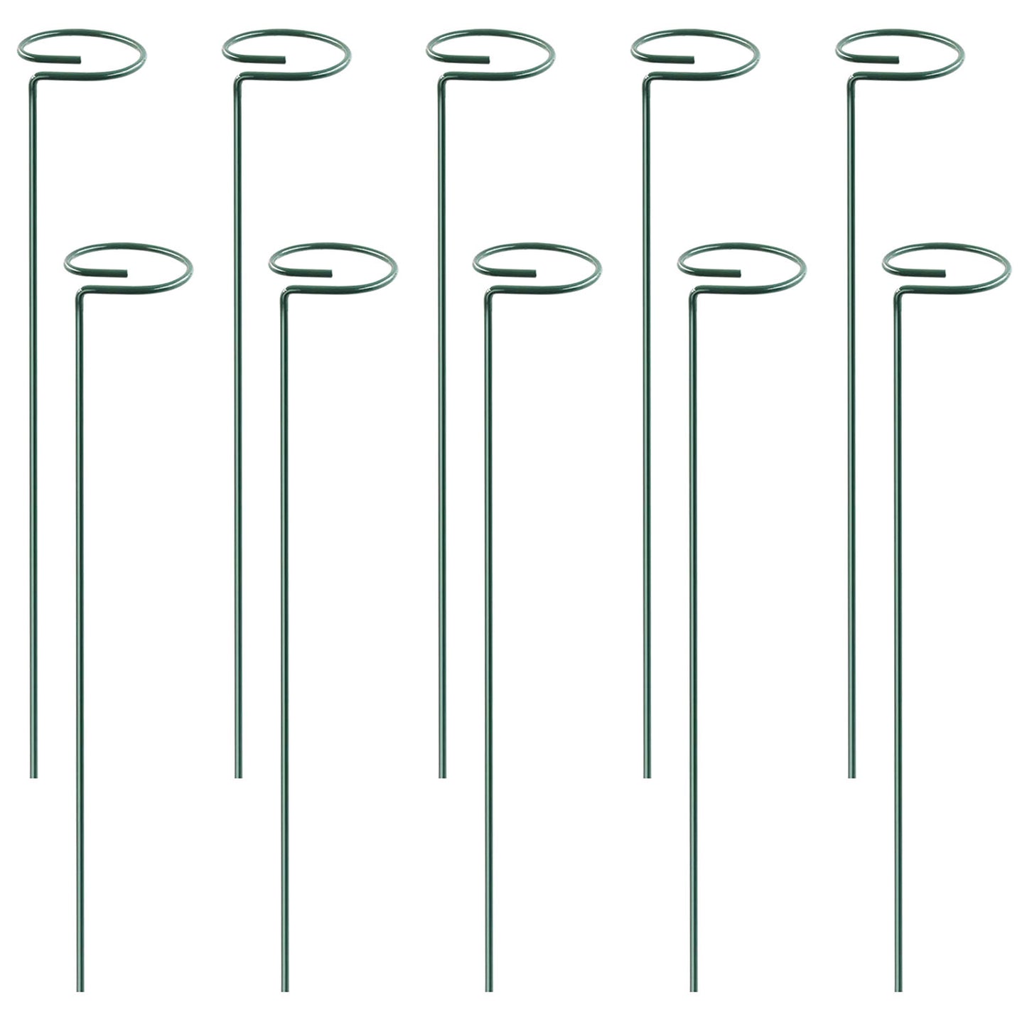 10Pcs 10in Plant Support Stakes Garden Flower Single Stem Support Stake Iron
