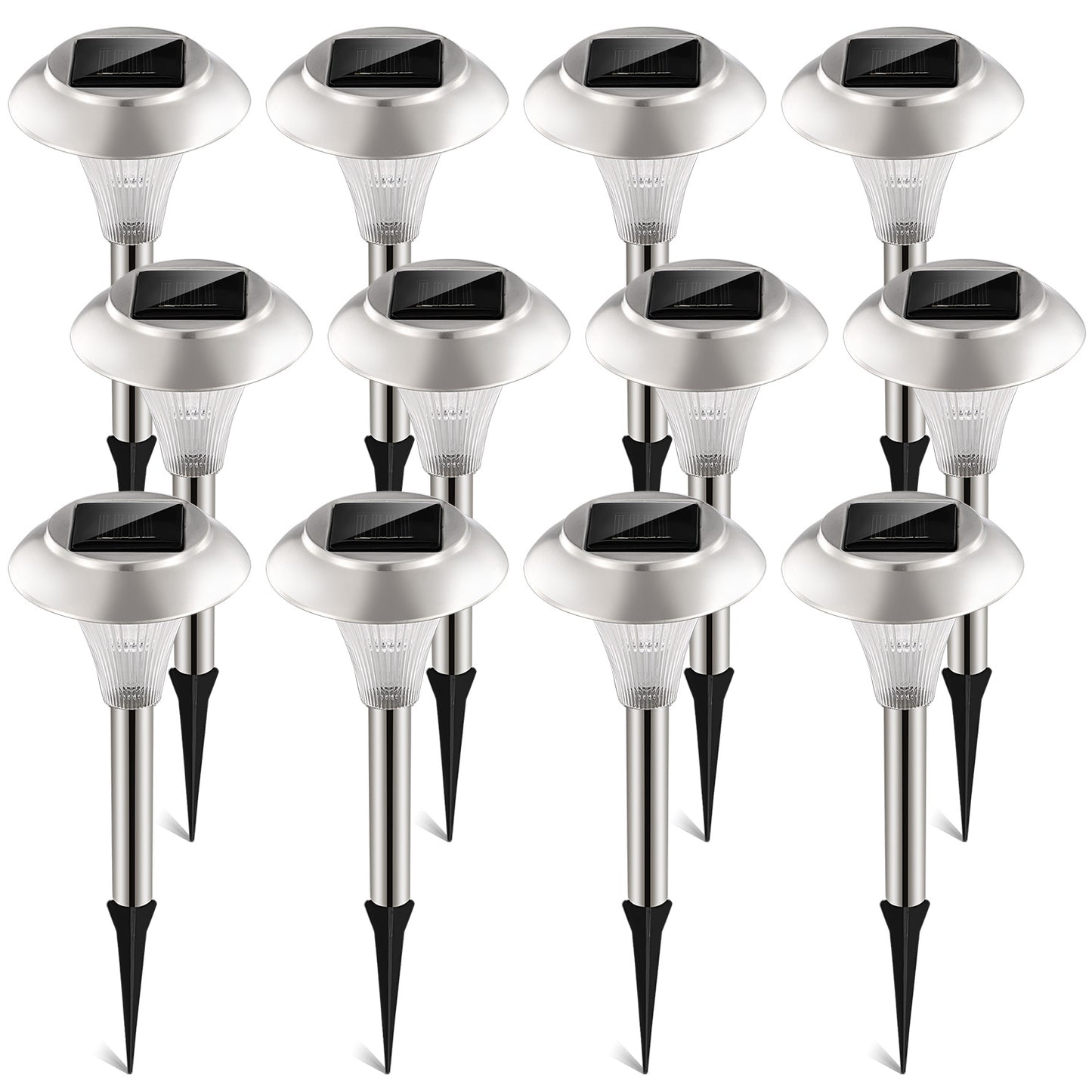 12Packs Solar Garden Lights Outdoor IP44 Waterproof Solar Pathway Lights Color
