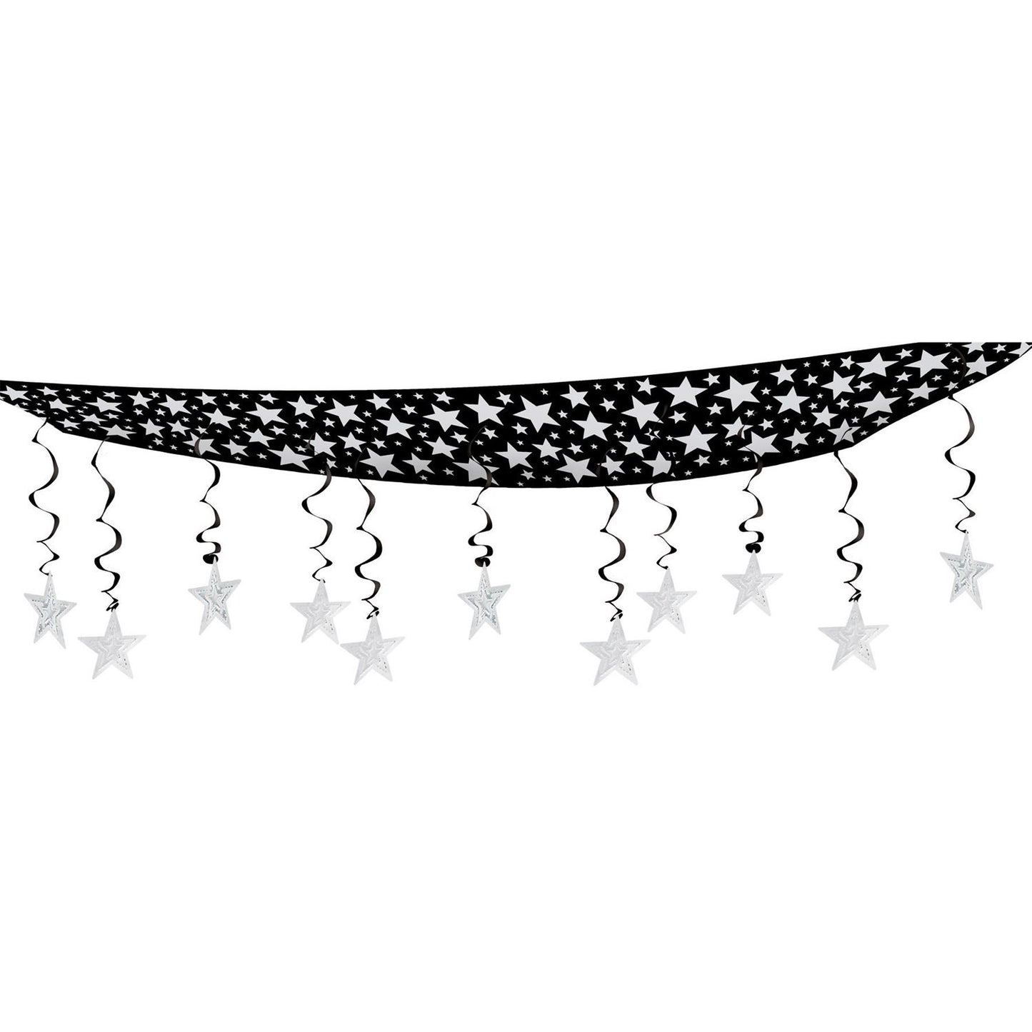 Beistle Black and Silver The Stars Are Out Ceiling Decoration - New Years