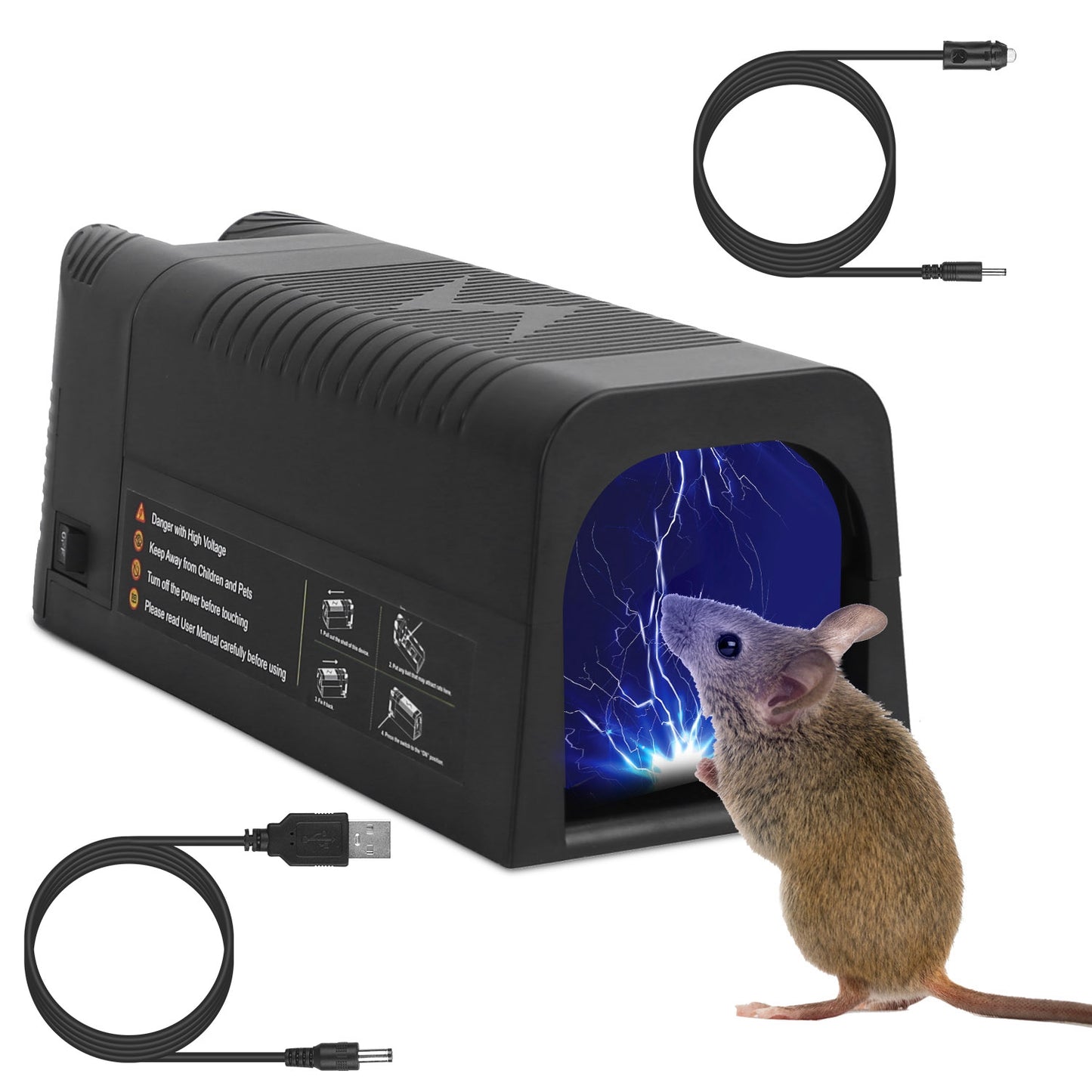 Electric Rat Trap Reusable Mice Trap Rodent Zapper Indoor Pest Control