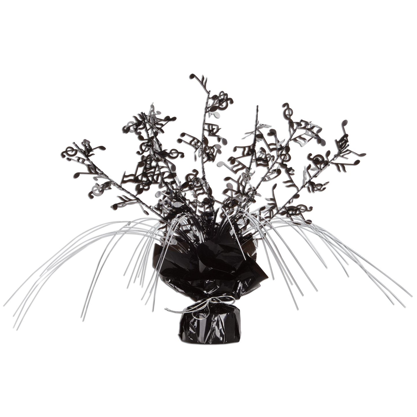 Beistle Black and Silver Musical Note Gleam N Spray Centerpiece - Music