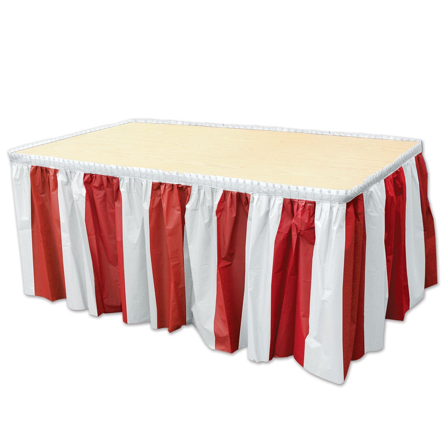 Beistle Red & White Stripes Table Skirting - Pirate | Party Supply