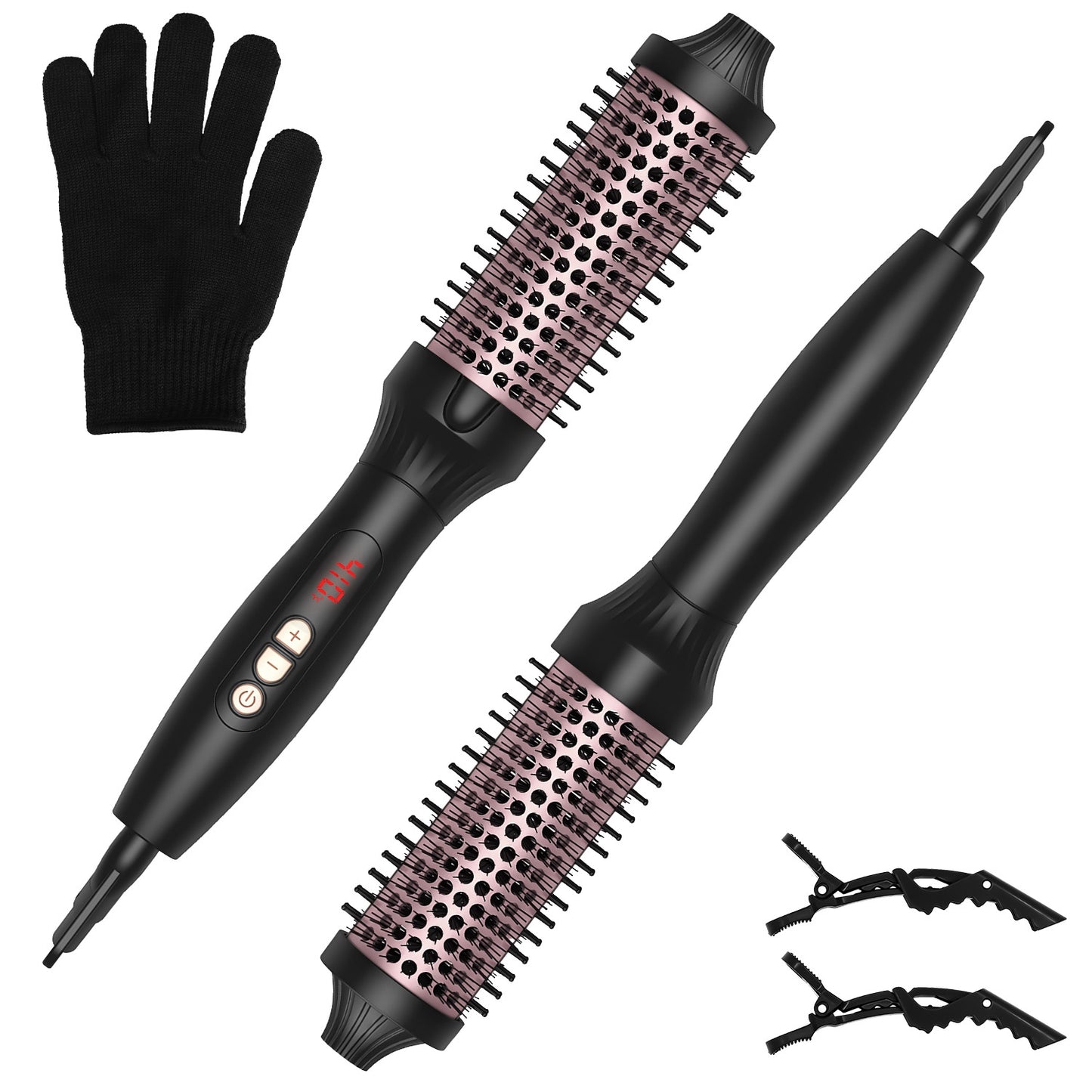 3 In 1 Thermal Brush Hair Curler Brush Hair Curler Straightener with 10 Heating