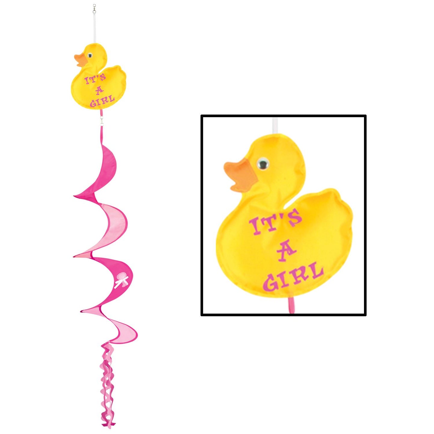 Beistle Just Duckie It's A Girl Wind-Spinner - Baby Shower | Party Supply