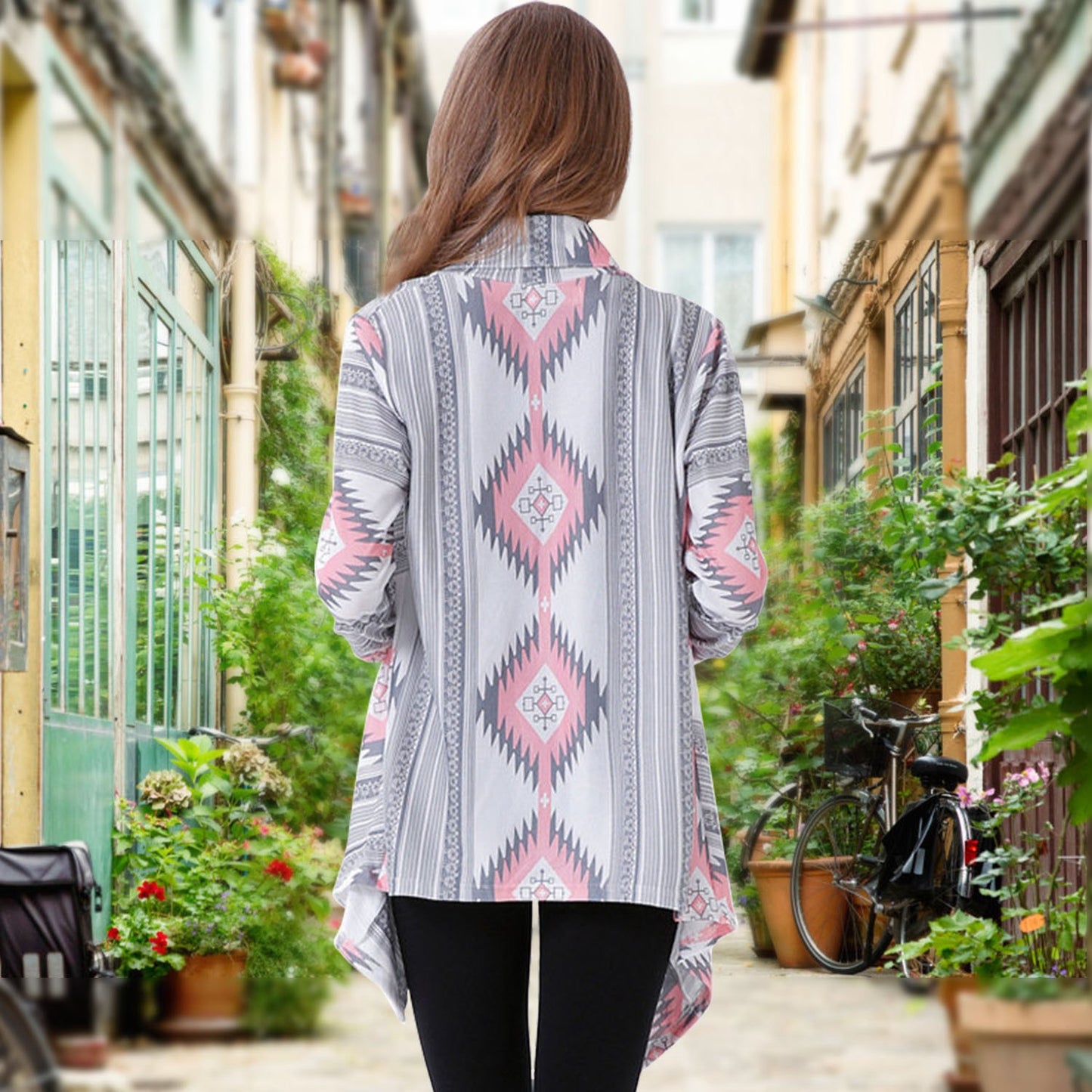 Women Open Front Cardigan Long Sleeve Shawl Neck Breathable Cardigan Well