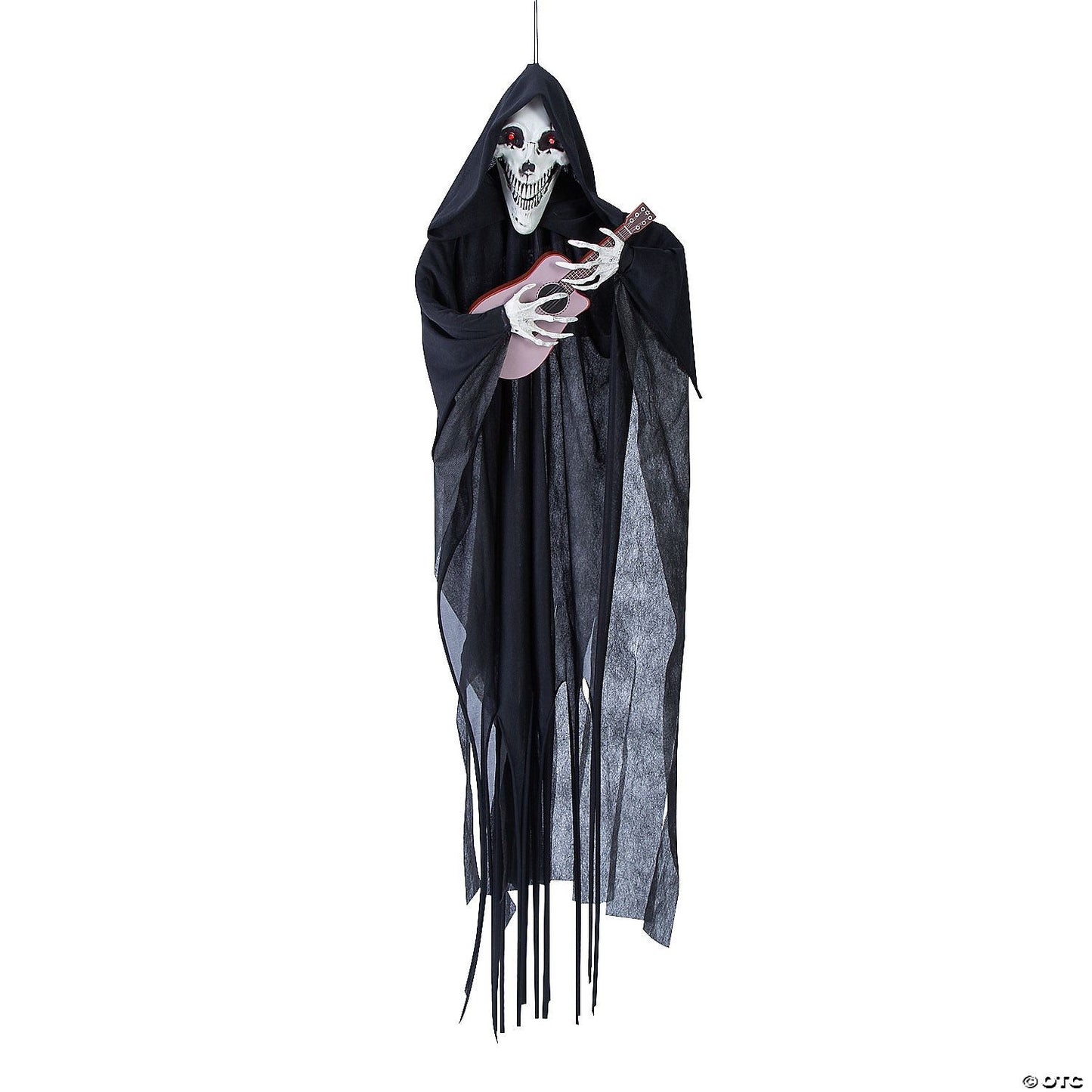13 3/4" x 47 1/4" Hanging Animated Singing Reaper with Guitar Halloween