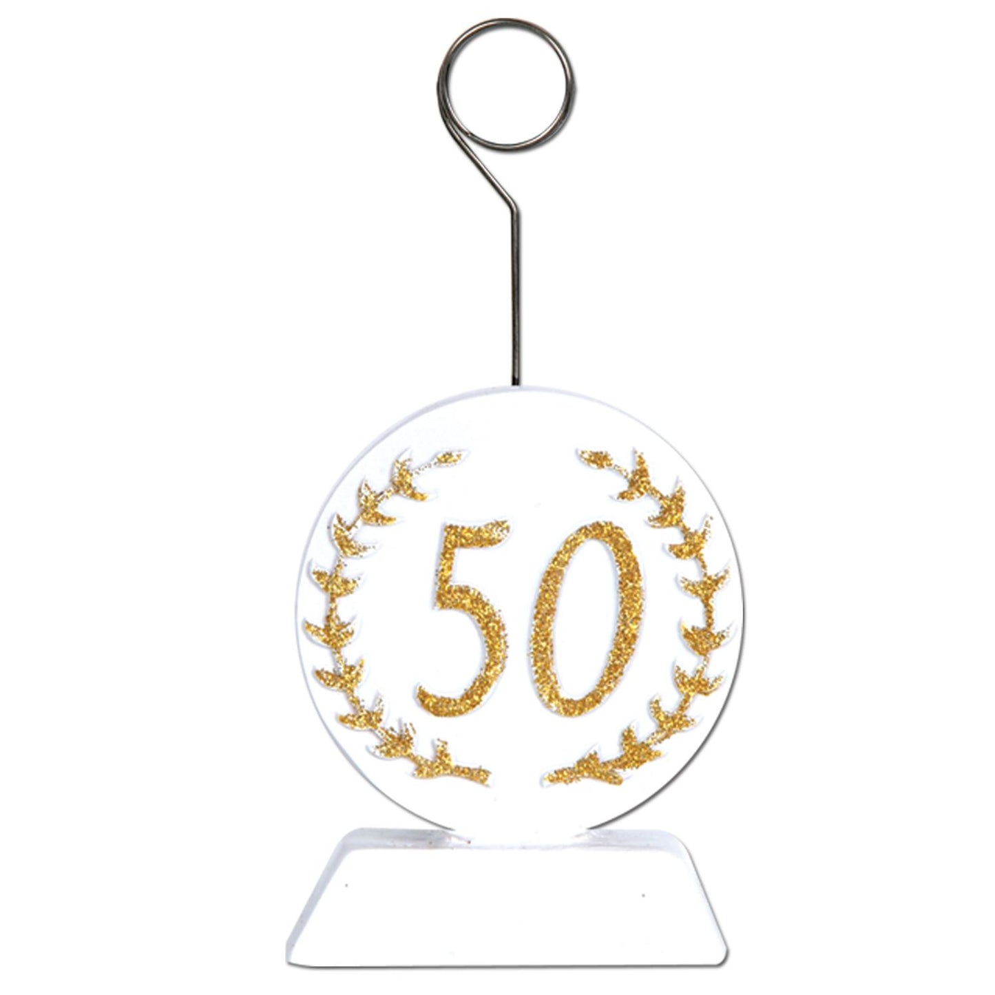 Beistle Glittered "50" Photo/Balloon Holder - Anniversary | Party Supply
