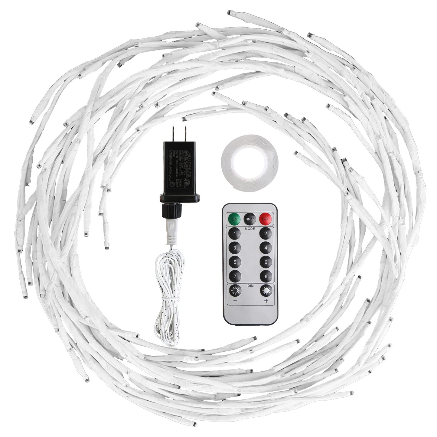 Lighted Birch Garland 7.87FT Lighted Twig Vine Lights 144LED Birch Garland with