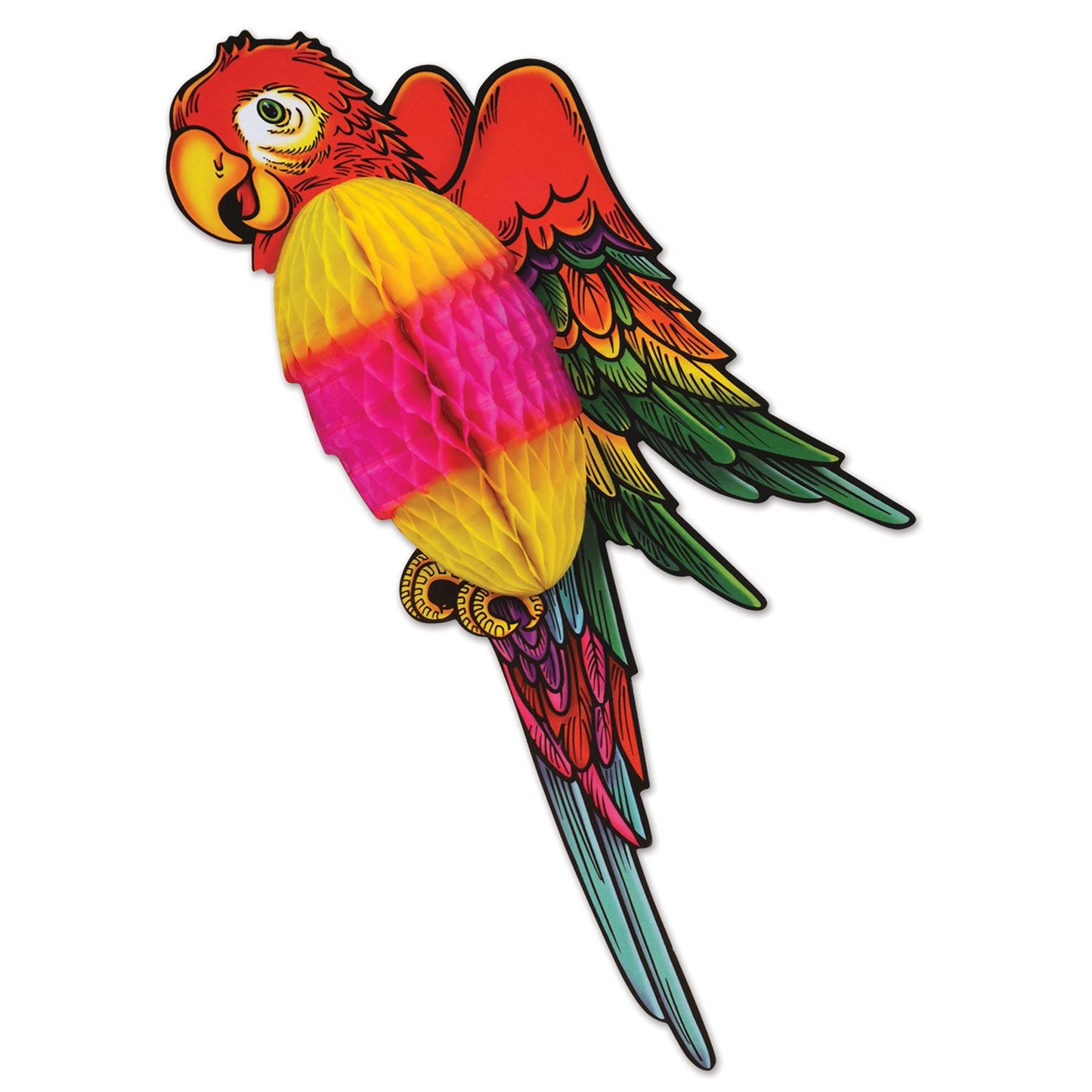 Beistle 17 inch Art-Tissue Parrot - Luau | Party Supply | Decoration