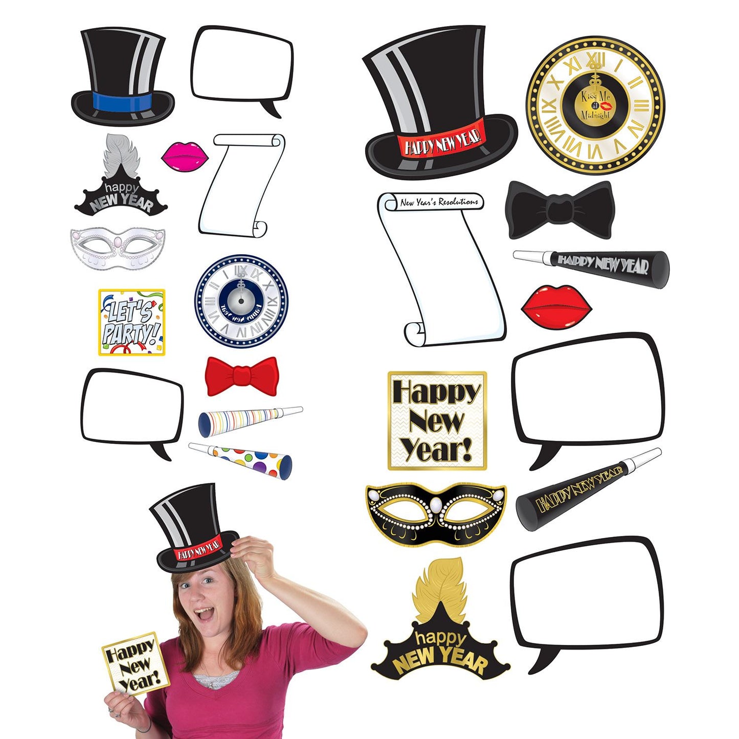 Beistle New Year Photo Fun Signs - New Years | Party Supply | Decoration