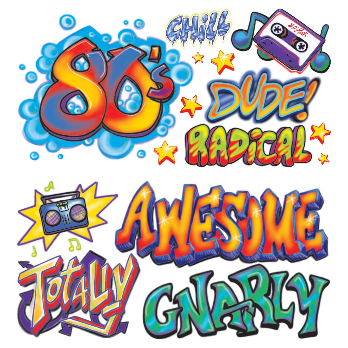 Beistle 80's Graffiti Props | Party Supply | Decoration