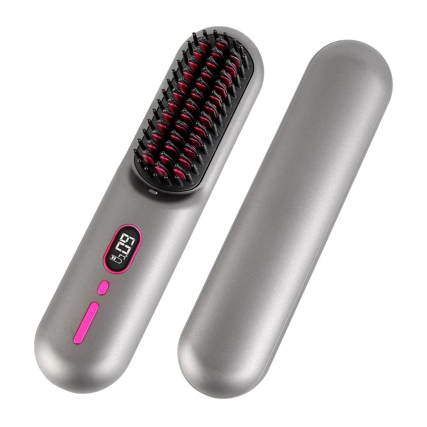 Cordless Negative Ion Hair Straightener Brush Rechargeable Mini Styling Com 9925