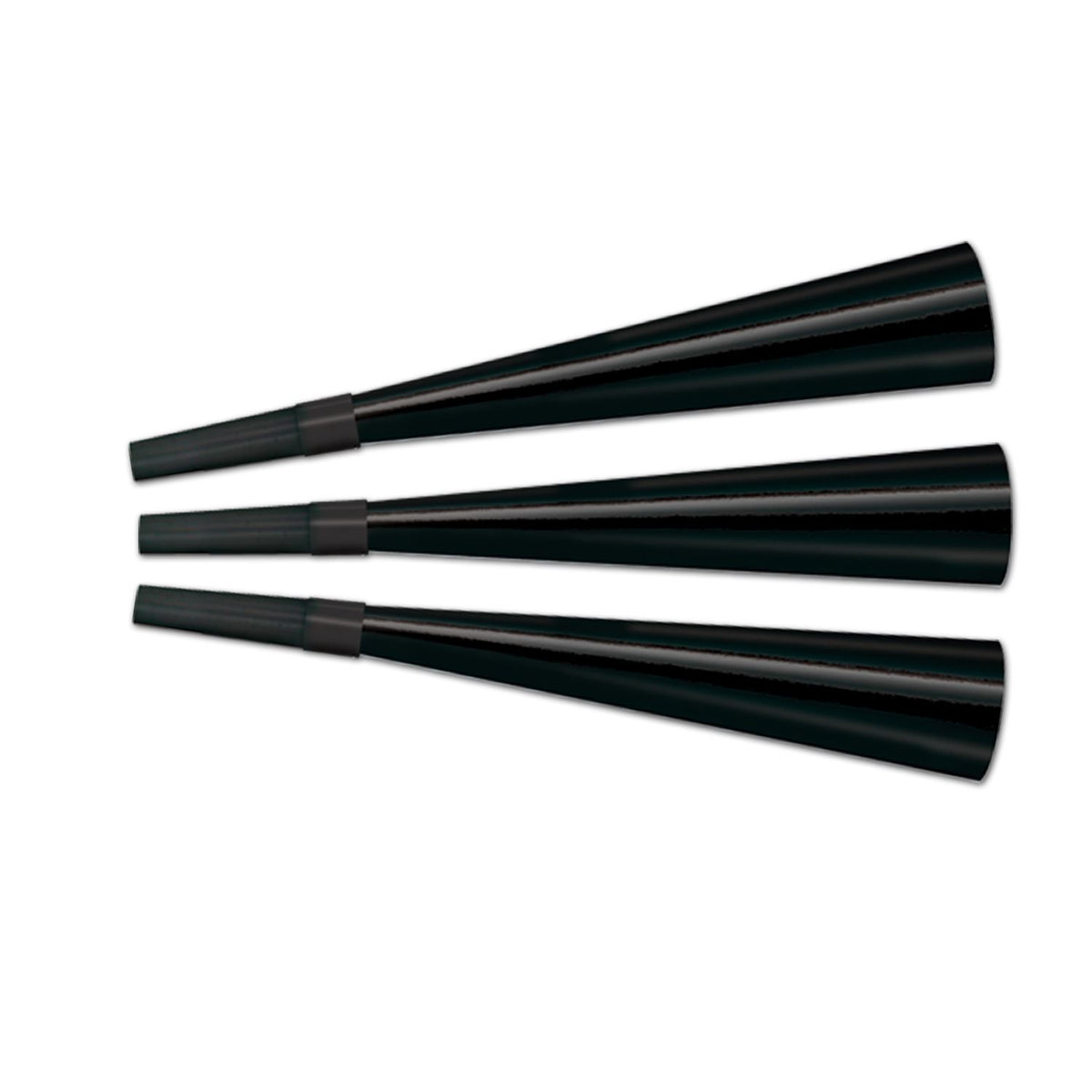 Beistle Black Foil Horns - New Years | Party Supply | Decoration