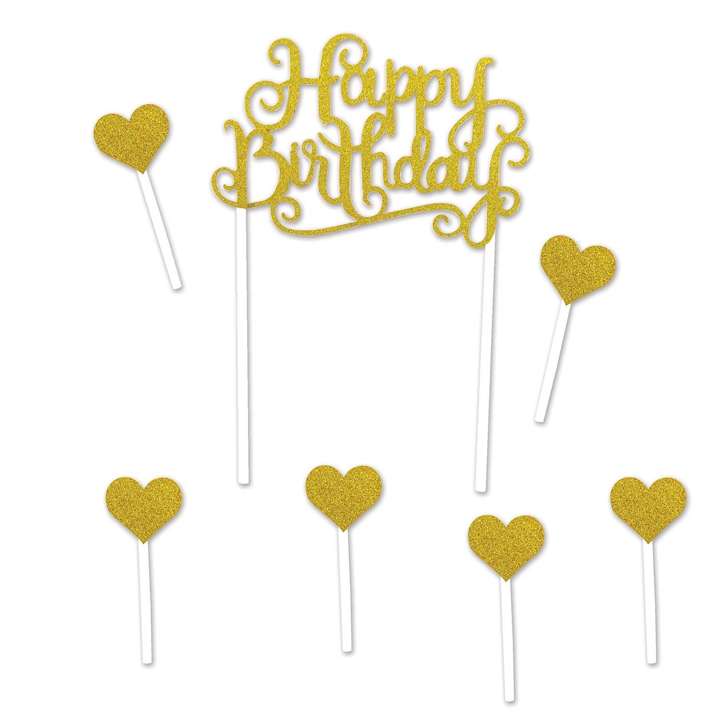 Beistle Glittered Happy Birthday Cake Topper | Party Supply | Decoration