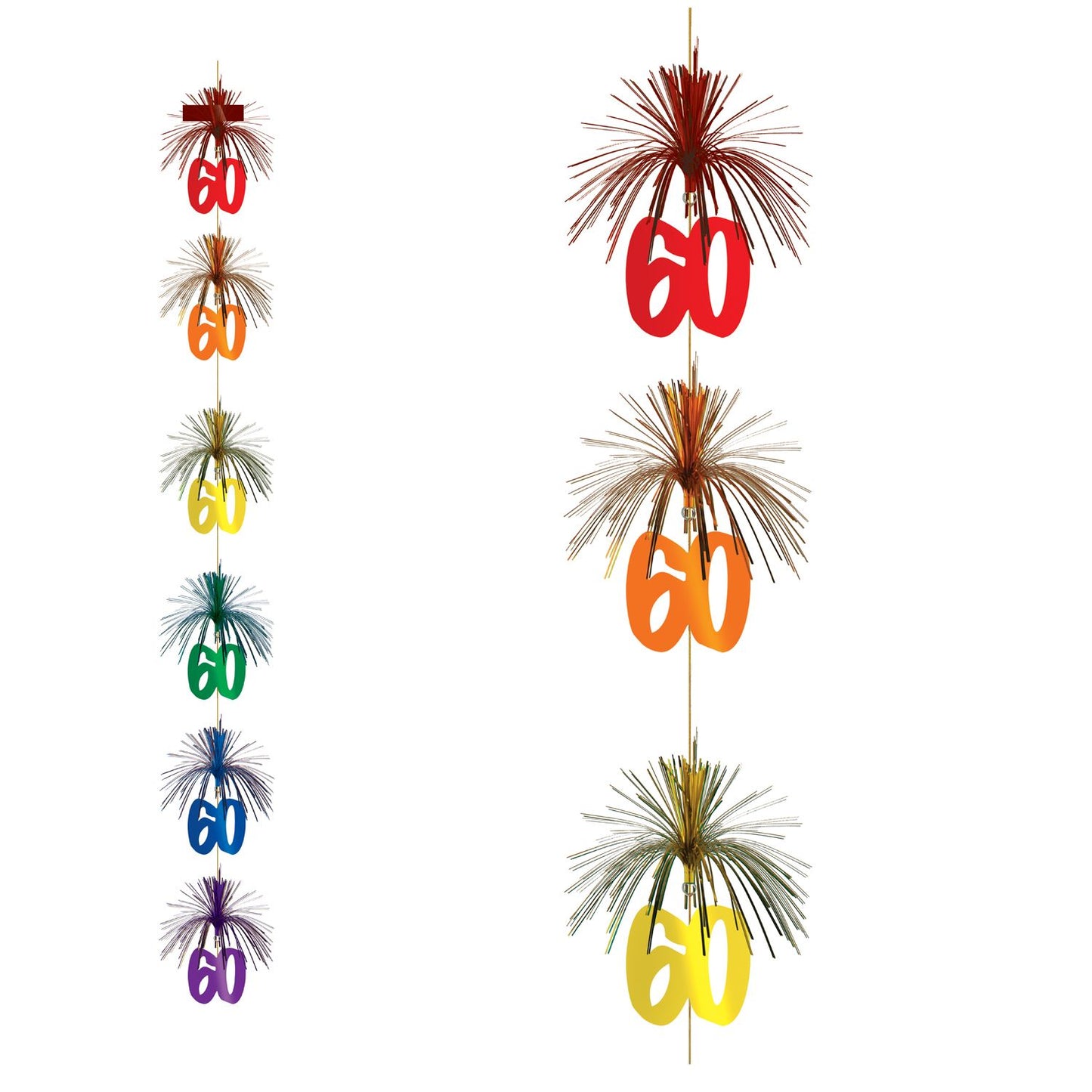 Beistle 60th Firework Stringer - Birthday-Age Specific | Party Supply