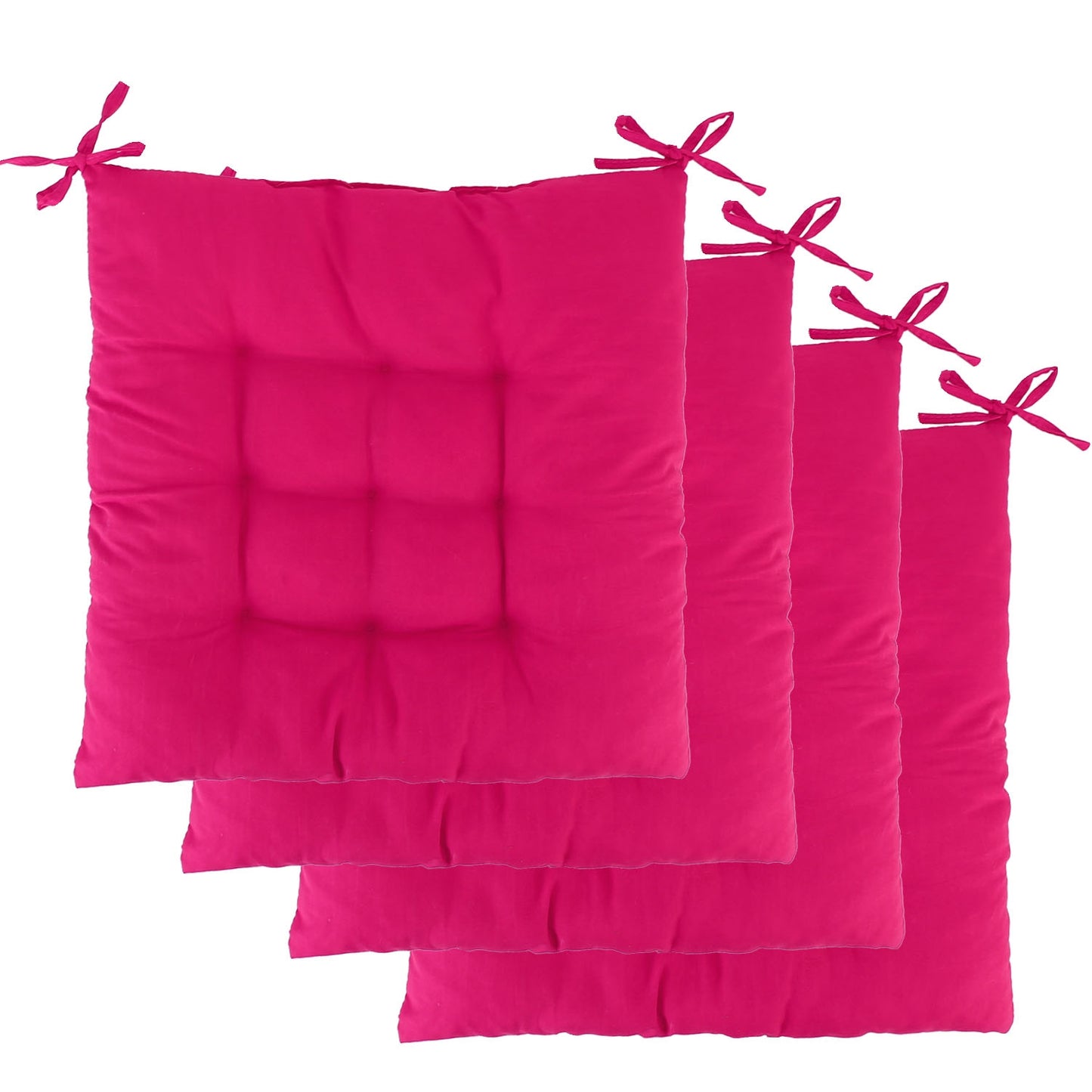 4Pcs Chair Cushion Pads Pillow 15.75x15.75x2.37in Soft Tie On Square Sittin 6074