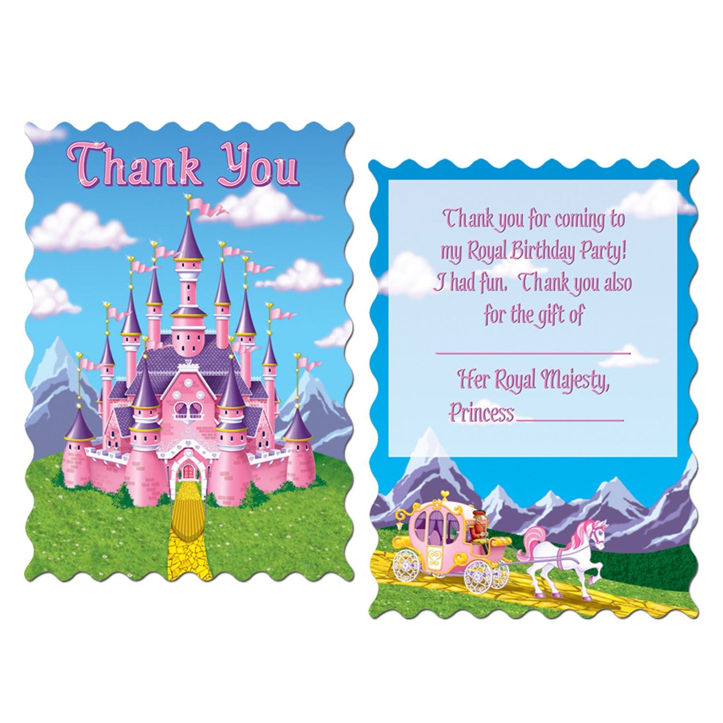 Beistle Princess Party Thank You Notes | Party Supply | Decoration