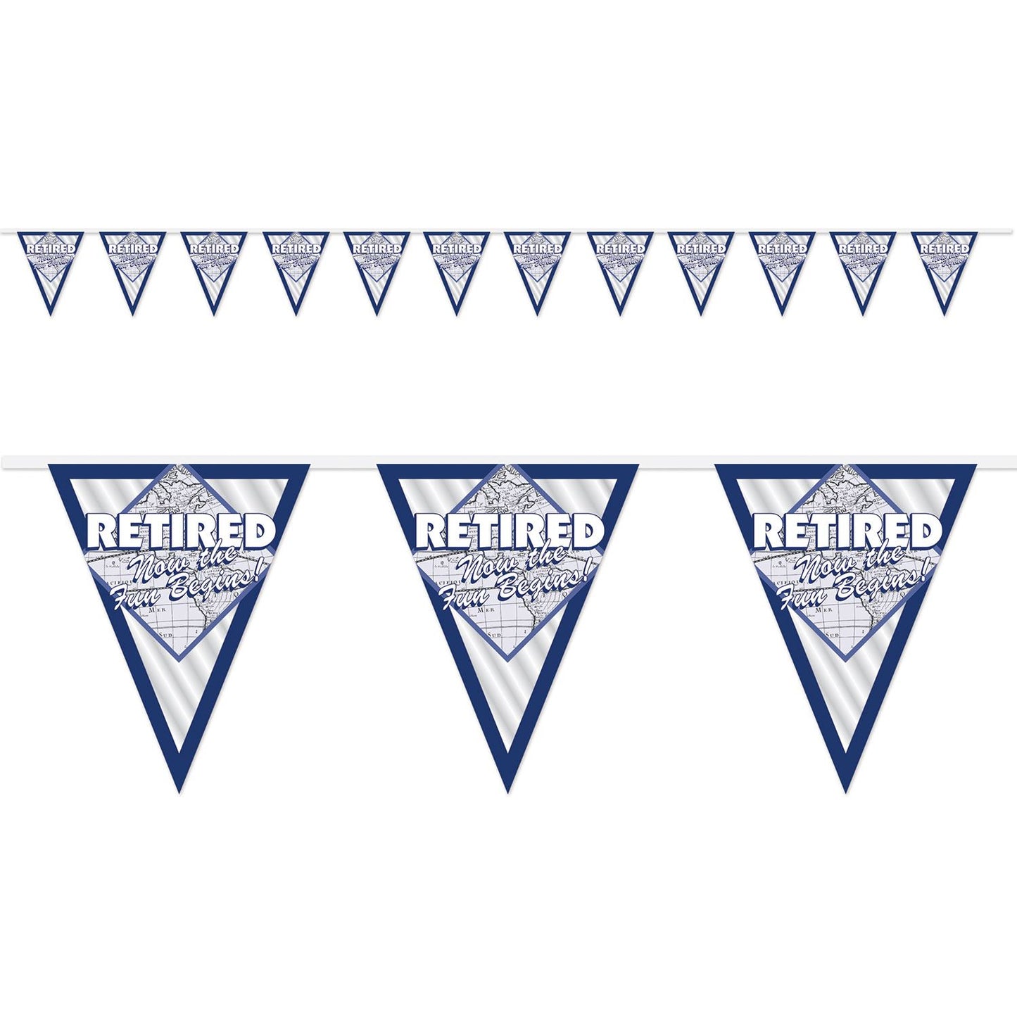 Beistle Retired Now The Fun Begins! Pennant Bnr - Retirement | Party Supply