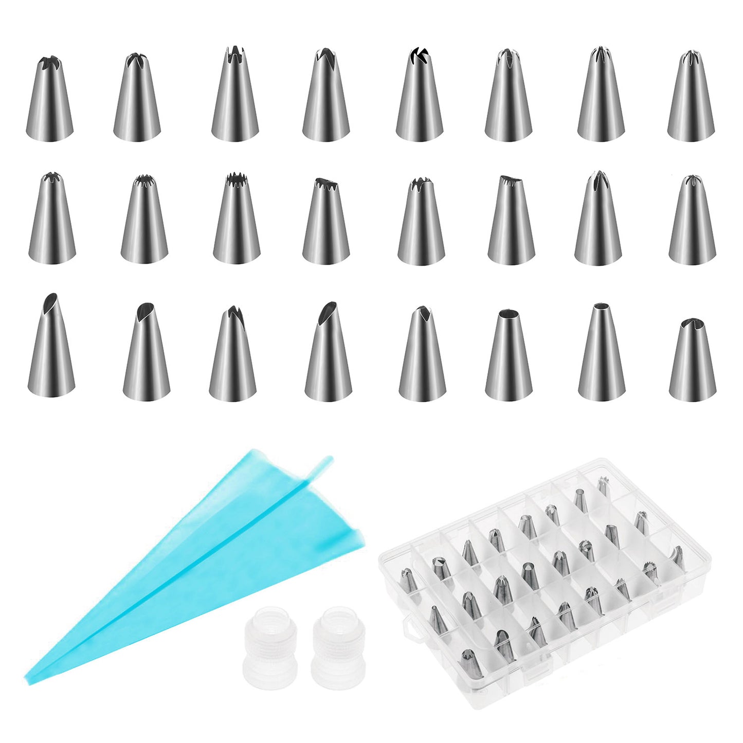 24Pcs Cake Decorating Supplies kit Stainless Steel DIY Baking Supplies Icing