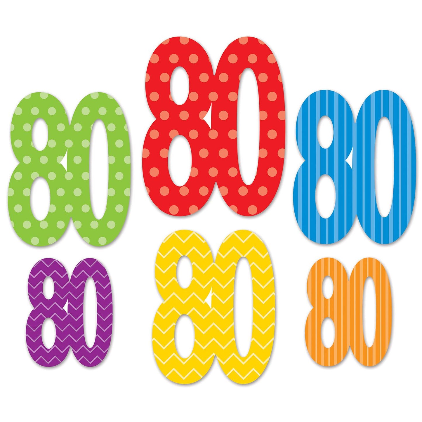 Beistle 80 Cutouts - Birthday-Age Specific | Party Supply | Decoration