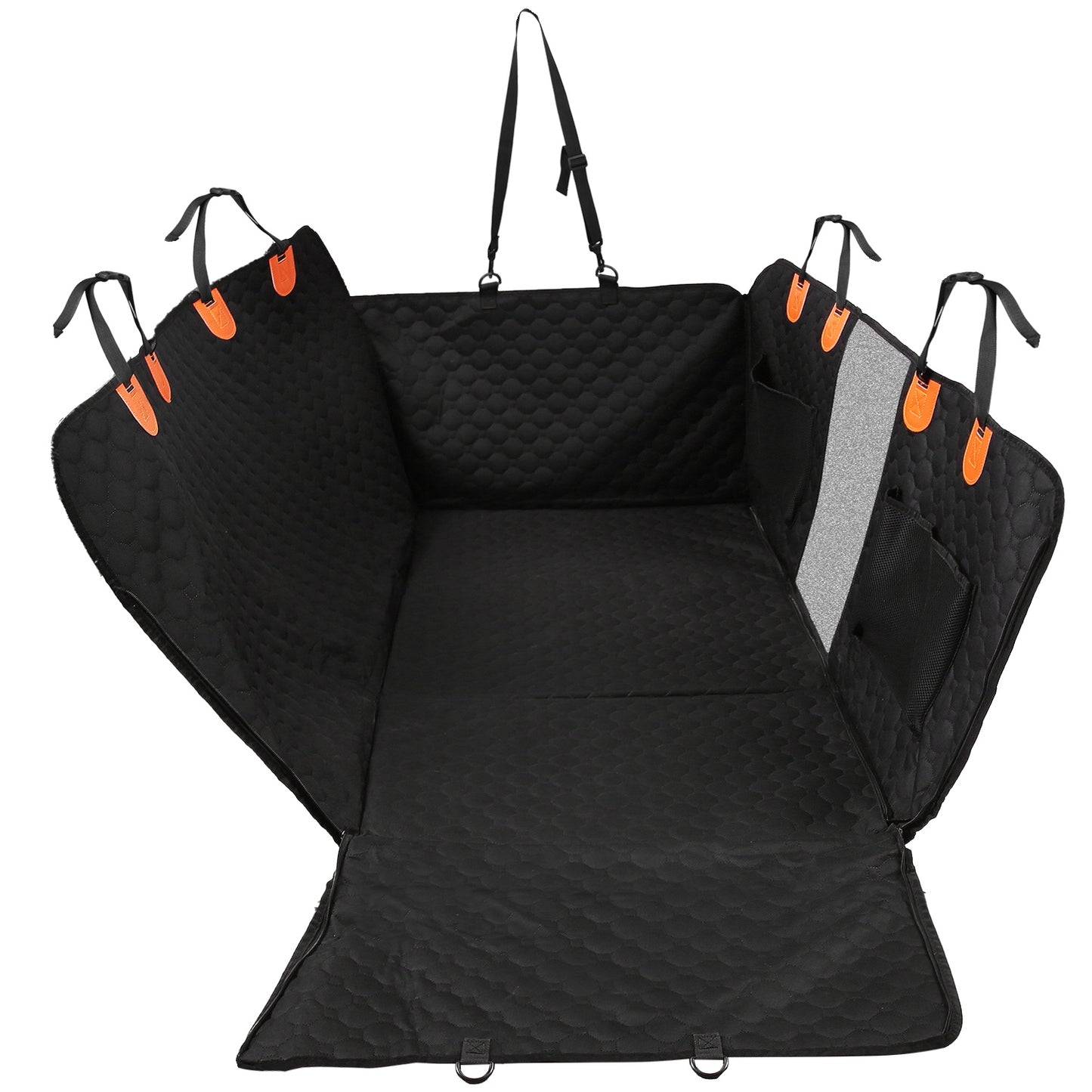 Dog Car Back Seat Cover With Zipper Mesh Window Storage Bags Waterproof 600D