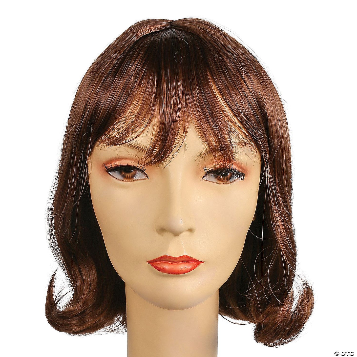 Womens Banged Prom Pageboy Wig | Brown/Red