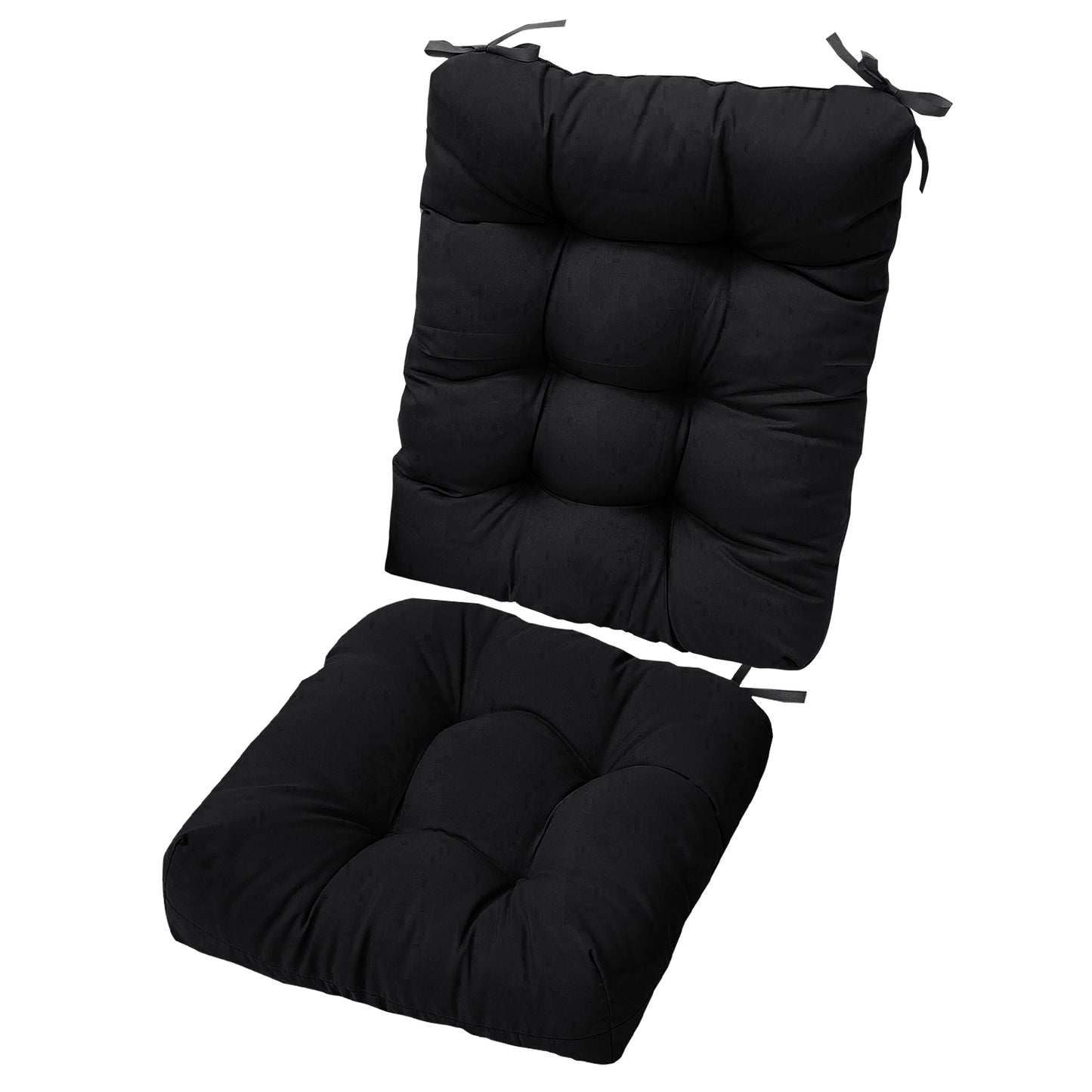 Rocking Chair Cushion 2 Pieces Back Seat Sets with Non-Slip Ties Polyester
