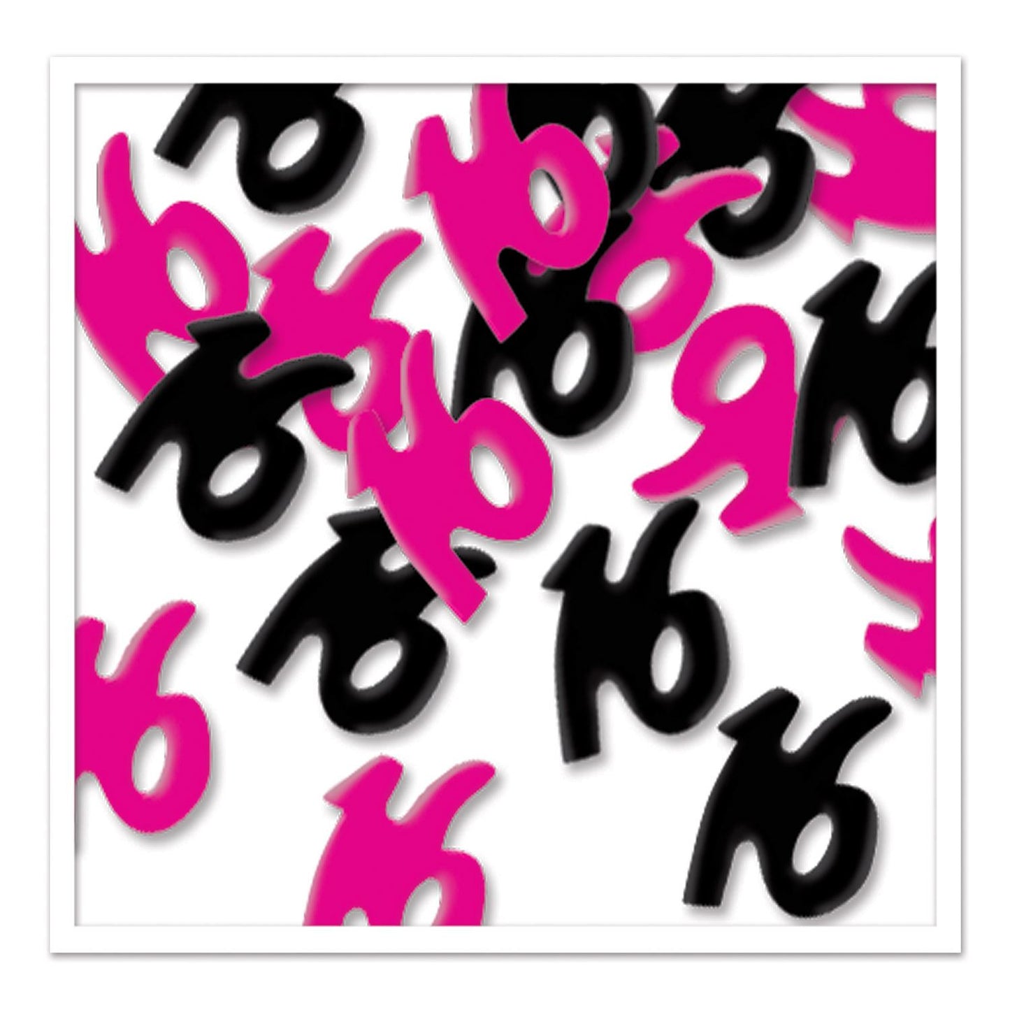 Beistle Black and Cerise Sweet 16 Confetti | Party Supply | Decoration