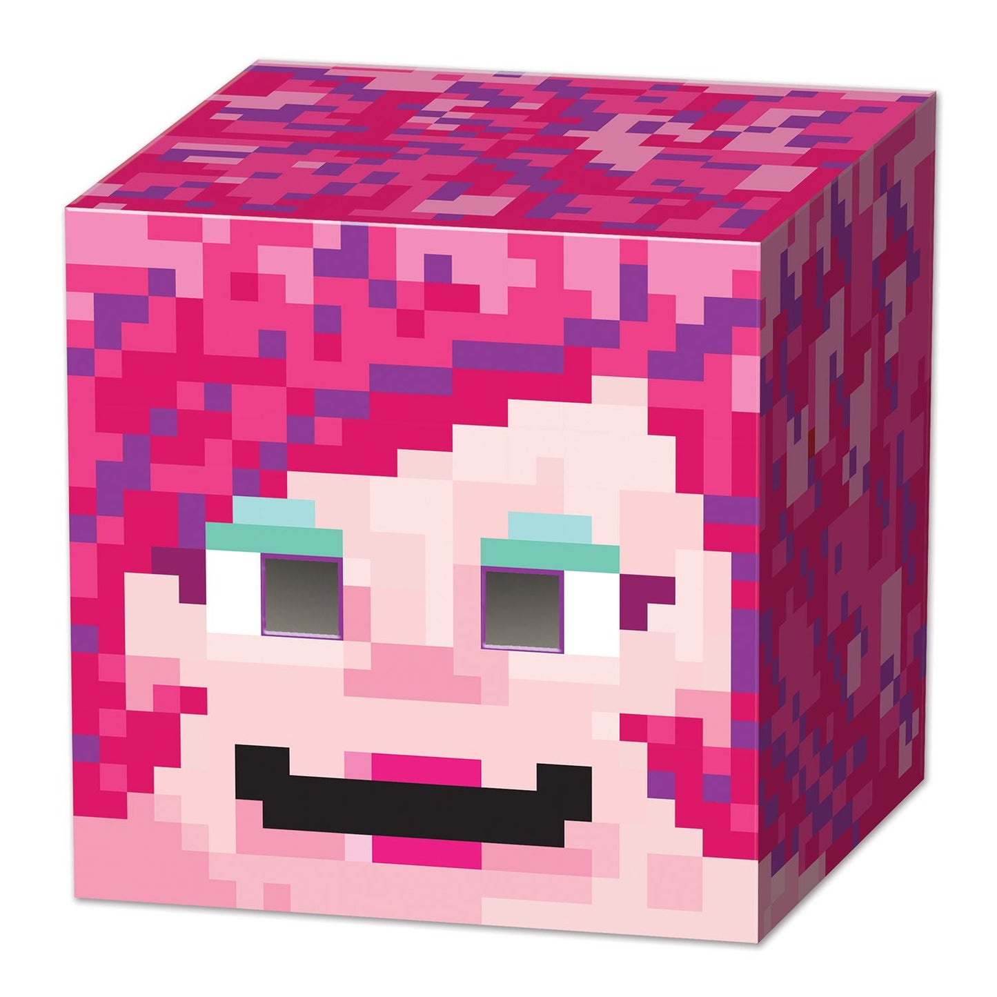 Beistle Gamer Girl 8-Bit Box Head | Party Supply | Decoration