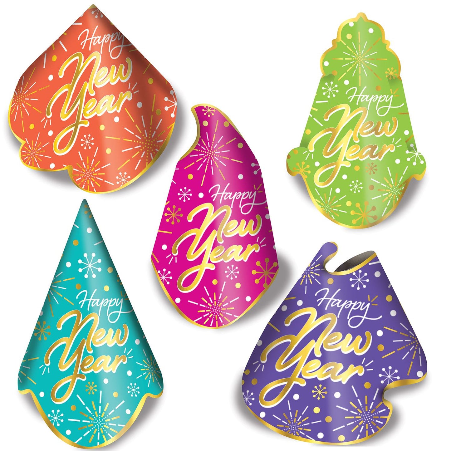 Beistle Neon Burst Hat Assortment - 50 per package - New Years | Party Supply