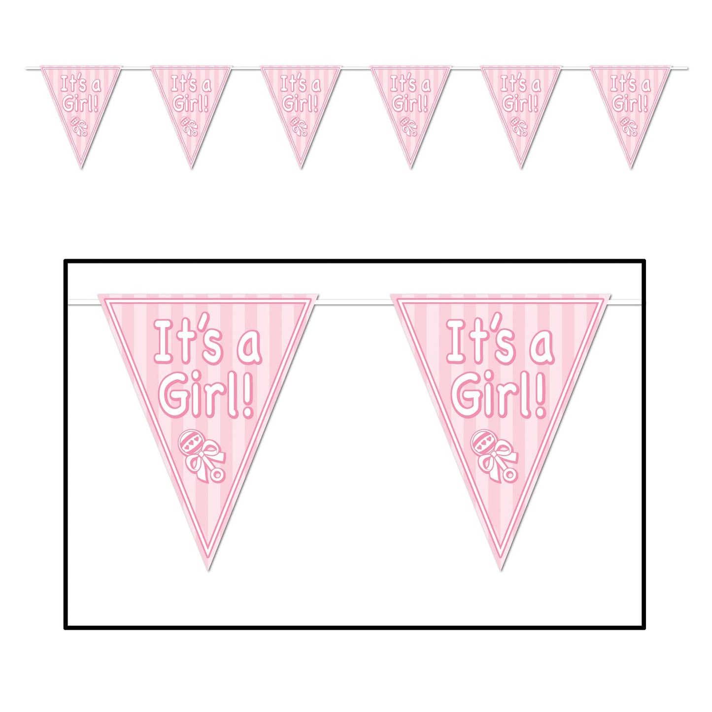 Beistle It's A Girl Pennant Banner - Baby Shower | Party Supply | Decoration