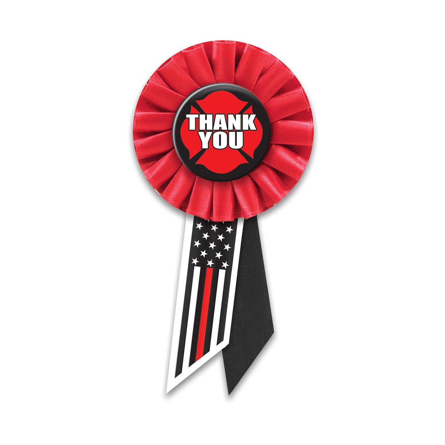 Beistle Thank You Firefighters Rosette - Patriotic | Party Supply | Decoration