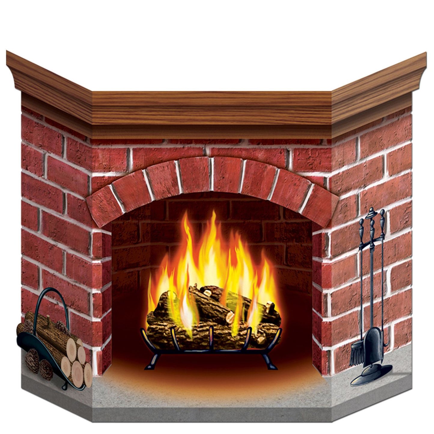 Beistle Brick Fireplace Stand-Up - Christmas/Winter | Party Supply