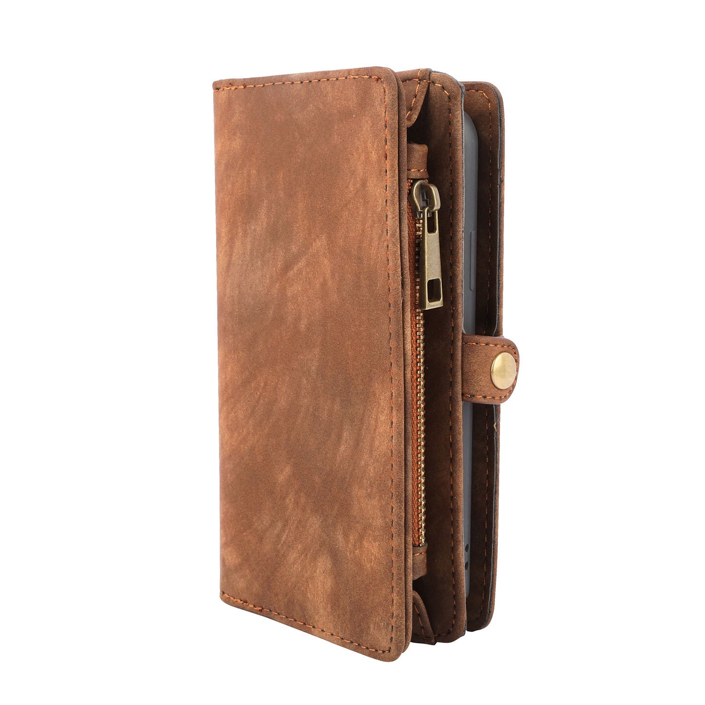 Phone Wallet Case For iPhone 8 Portable Wallet Case 2 in 1 Leather Zipper 1482