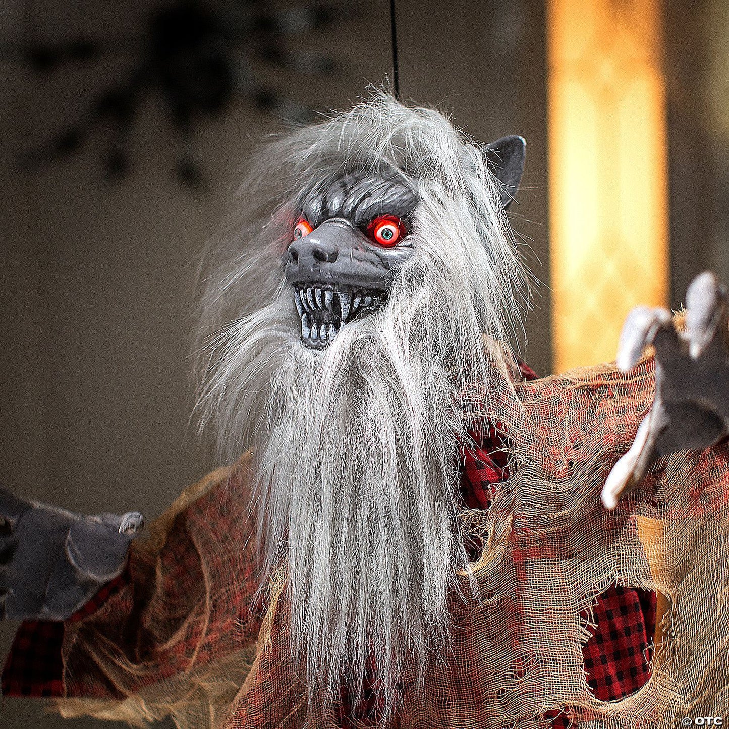 31 1/2" x 47 1/4" Hanging Animated Tattered Werewolf Halloween Decoration