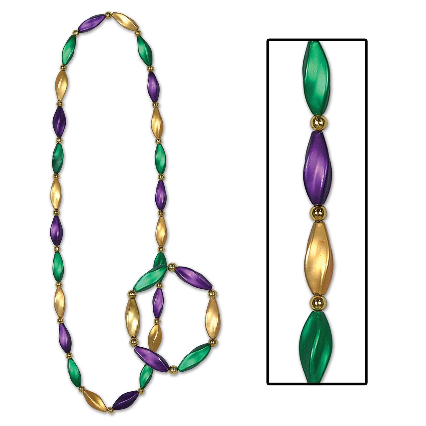 Beistle Satin Swirl Beads/Bracelet Set - Mardi Gras | Party Supply