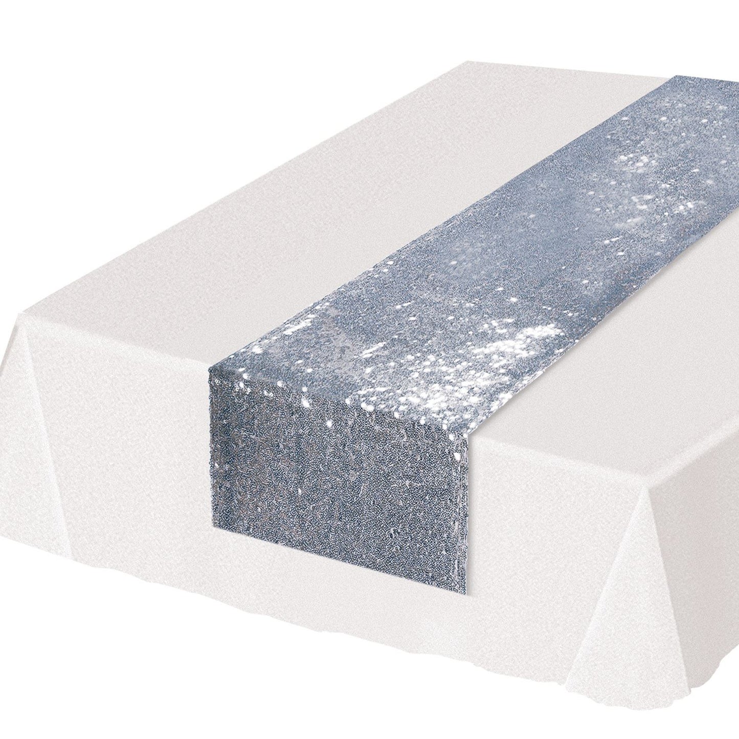 Beistle Sequined Table Runner - Silver - Wedding | Party Supply | Decoration