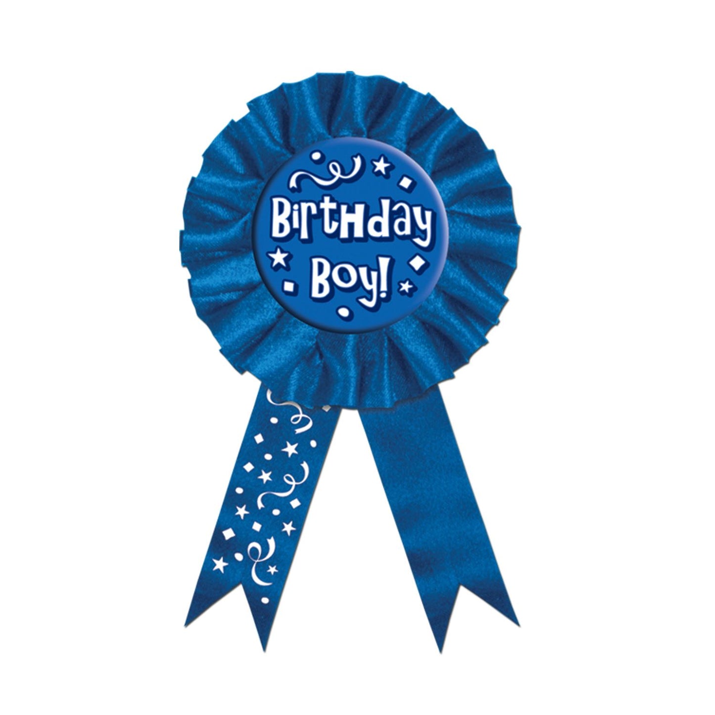 Beistle Blue Birthday Boy Rosette Award Ribbon | Party Supply | Decoration