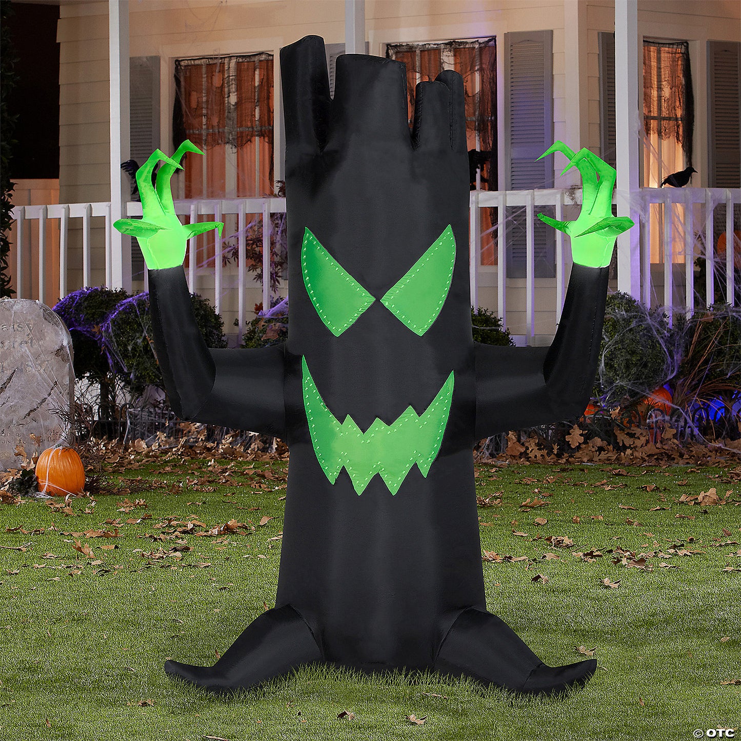 83" Blow-Up Inflatable Light-Up Black Tree With Built-In Led Lights Outdoor Yard Decoration