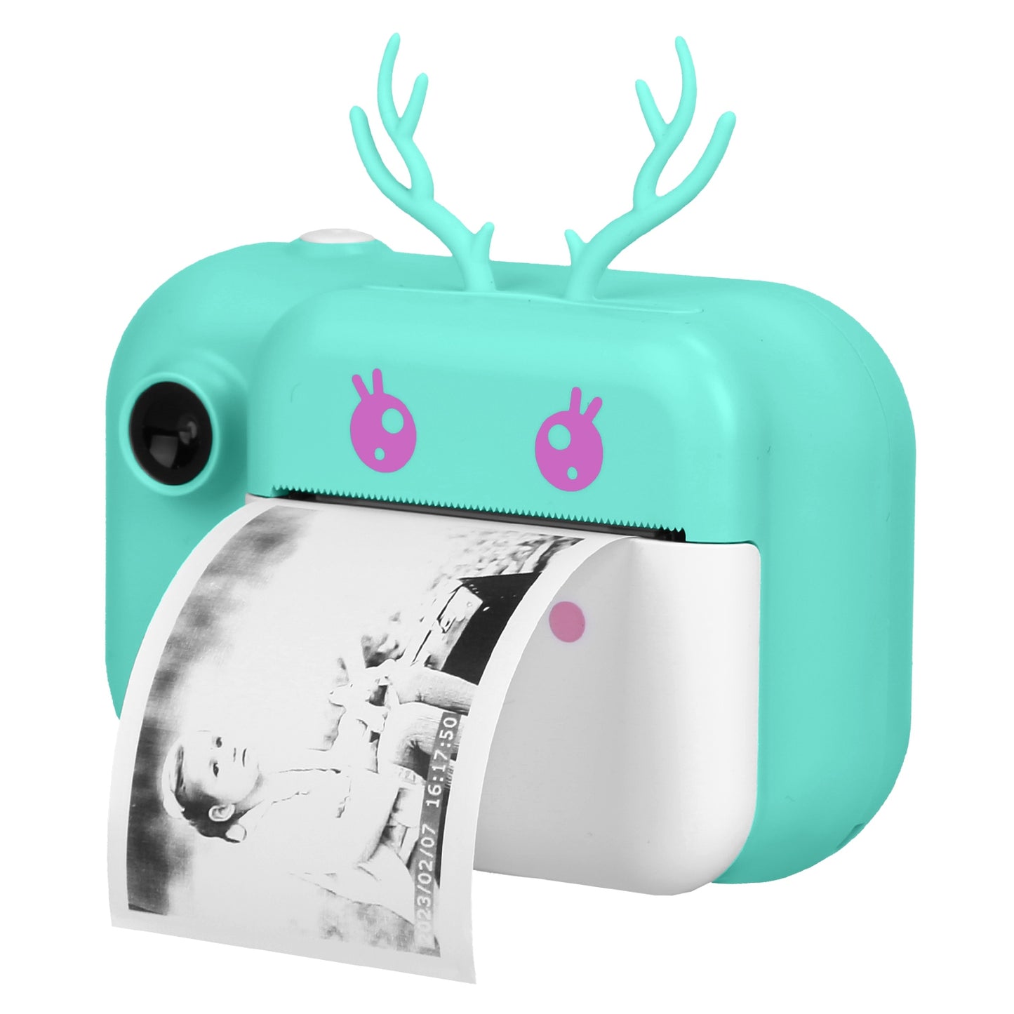 Kids Instant Print Camera 2.4in Digital Zero Ink Selfie Camera 1080P HD Video