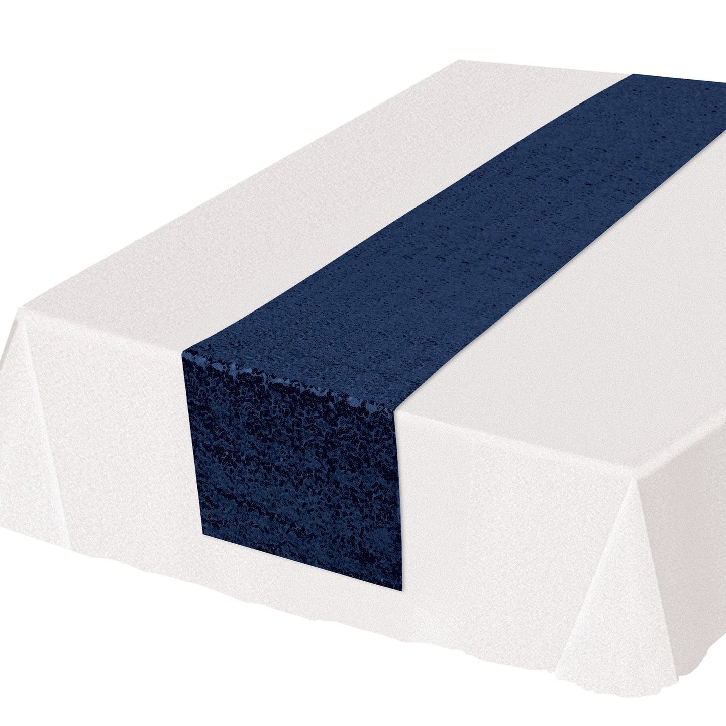 Beistle Sequined Table Runner - Navy - General Occasion | Party Supply